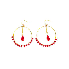 Red Crystal Dangle Earrings