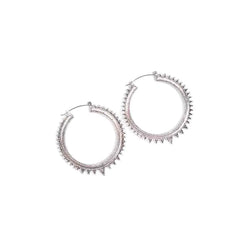 Silver Spiked Hoop Earrings