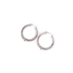 Silver Spiked Hoop Earrings