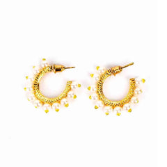 Pearl Studded Hoops