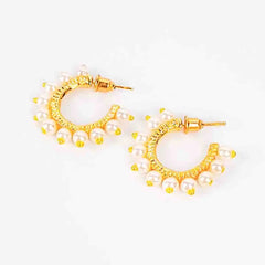 Pearl Studded Hoops