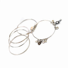 Silver Charm Bangles