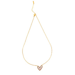 Golden White Heart Pendant Necklace