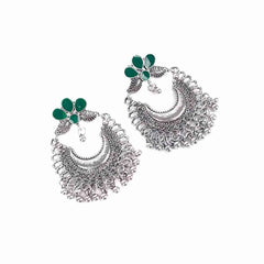 Floral Enamel Chandbali Earrings