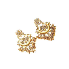Crescent Chandelier Kundan Earrings