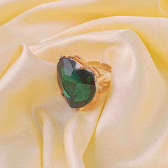 Emerald Heart Cocktail Ring