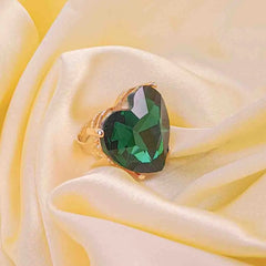 Emerald Heart Cocktail Ring
