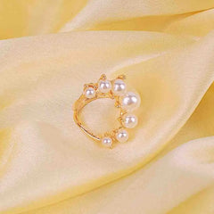 Elegant Golden Pearl Ring