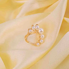 Elegant Golden Pearl Ring