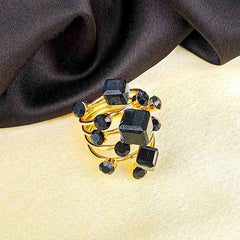 Golden Studded Cocktail Ring
