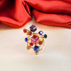 Golden Studded Cocktail Ring
