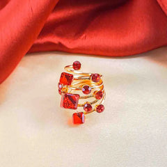 Golden Studded Cocktail Ring