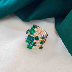 Golden Studded Cocktail Ring