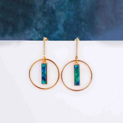 Circular Marble T-Bar Earrings