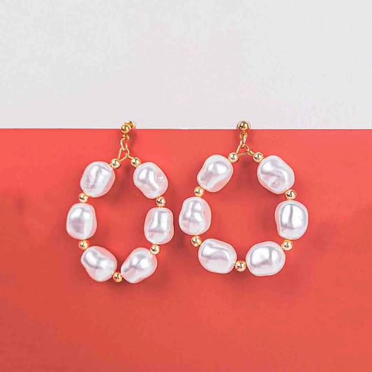 Baroque Pearl Hoops