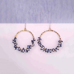 Monochrome Chip Stone Drop Earrings