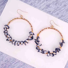 Monochrome Chip Stone Drop Earrings