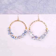 Monochrome Chip Stone Drop Earrings