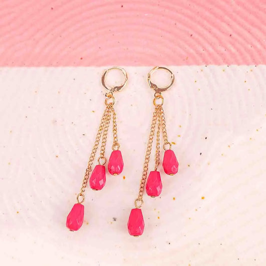 Vibrant Beaded Chain Drop Earrings