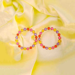 Colorful Beaded Hoop Earrings