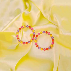 Colorful Beaded Hoop Earrings