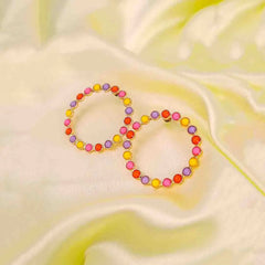 Colorful Beaded Hoop Earrings
