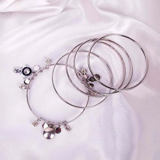 Silver Charm Bangles