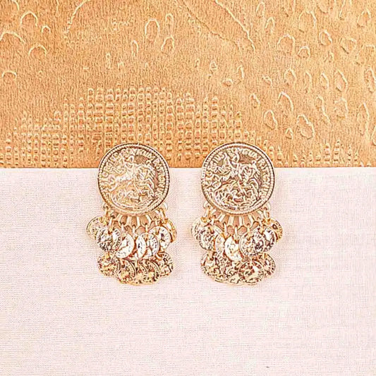 Antique Coin Charm Earrings