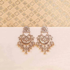 Crescent Chandelier Kundan Earrings