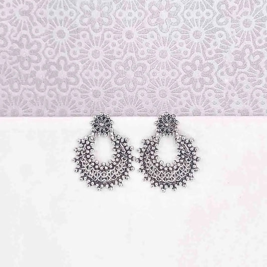 Antique Silver Floral Earrings