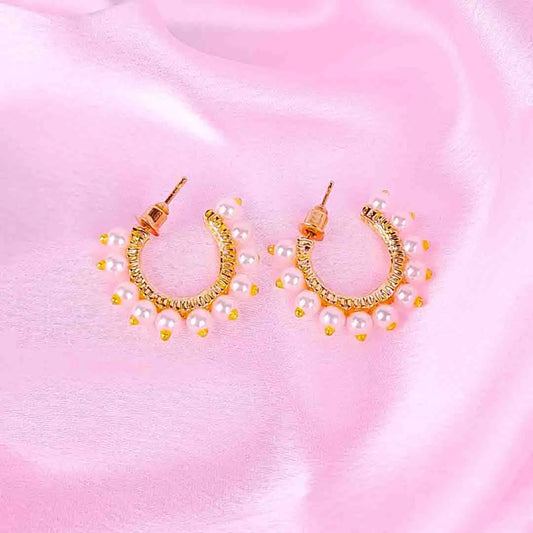 Pearl Studded Hoops