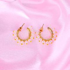 Pearl Studded Hoops