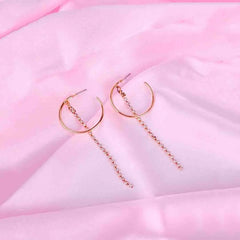 Rhinestone Drop Gold Hoop Earrings