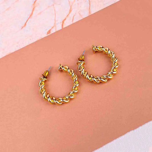 Golden Rope Textured Hoops