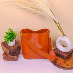 Tan Bucket Bag