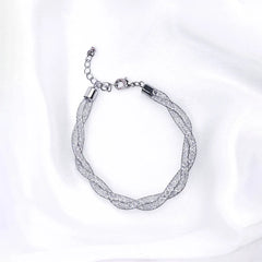 Metallic Fishnet Crystalline Bracelet