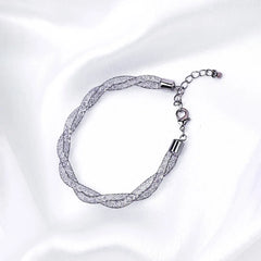 Metallic Fishnet Crystalline Bracelet
