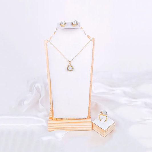 Pearl Halo Jewelry Set