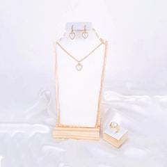 Gold Tone Pearl Heart Jewellery Set