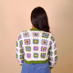 Colourful Pastel Meadow Patch Crochet Cardigan