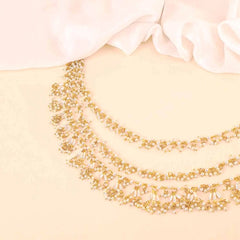 Traditional Golden Pearl Layered Necklace