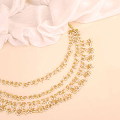 Traditional Golden Pearl Layered Necklace