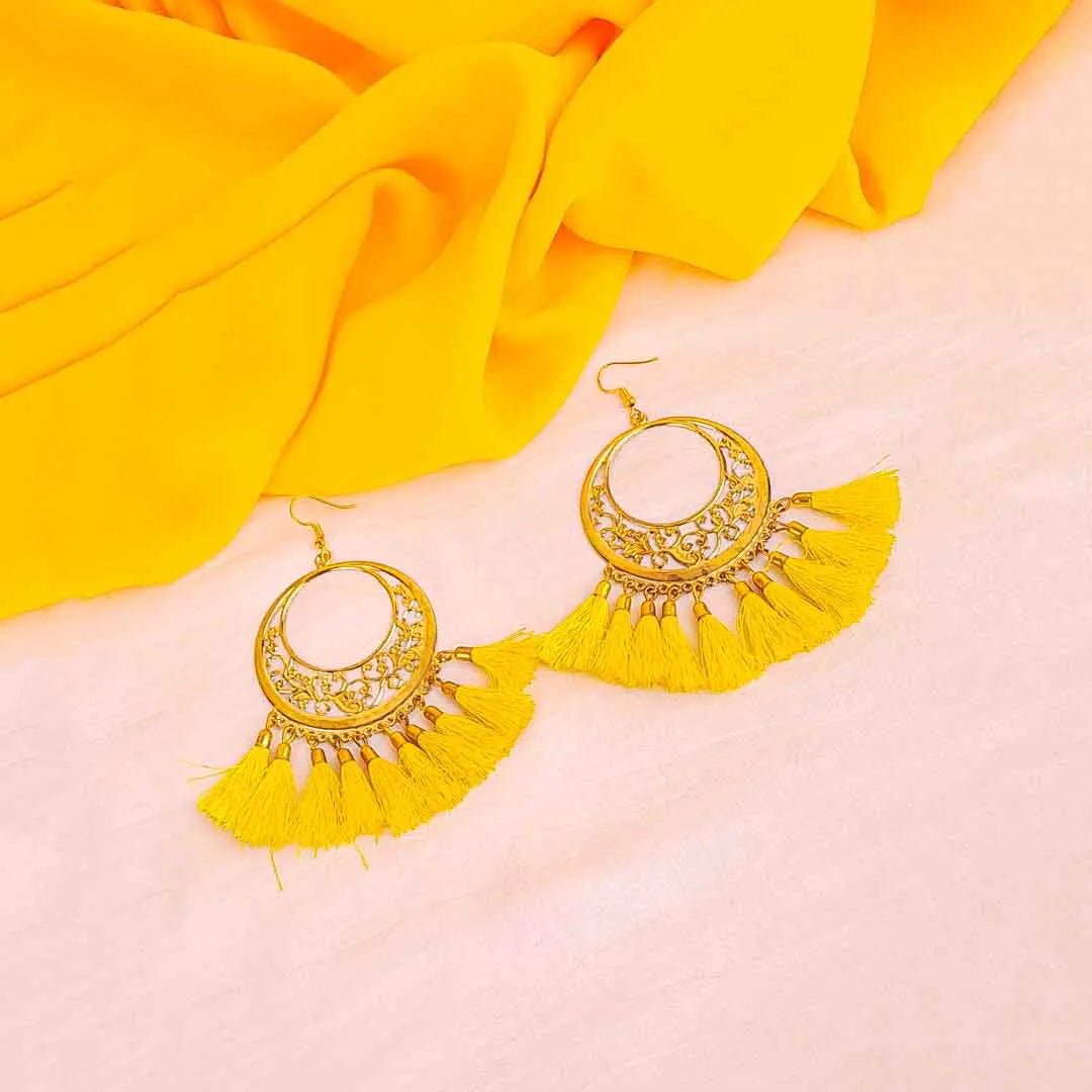 Golden Filigree Tassel Earring
