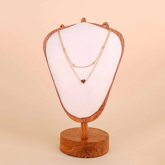 Golden Layered Heart Chain Necklace