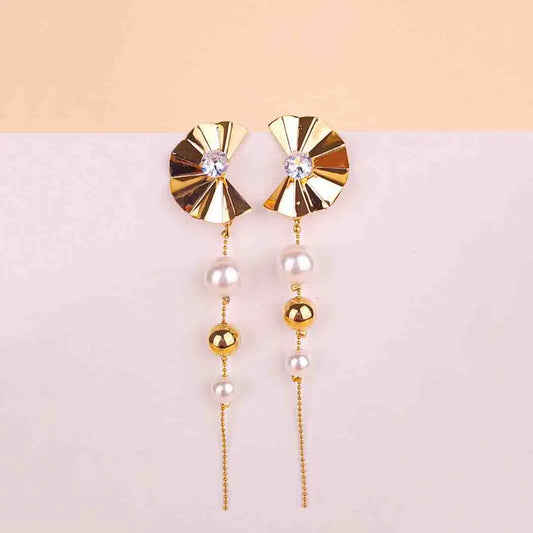 Opera Fan Tassel Drop Earrings