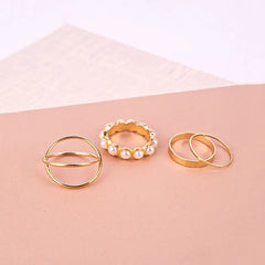Pack of 4 Western Pearl Rings Combo