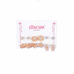Pack of 6 Golden Crystal Starfall Mini Studs Combo