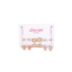 Pack of 6 Golden Crystal Starfall Mini Studs Combo
