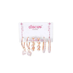 Pack of 3 Golden Lumina Pearl Hoop Earrings