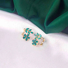 Emerald Leaf Vine Ear Cuffs